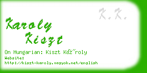 karoly kiszt business card